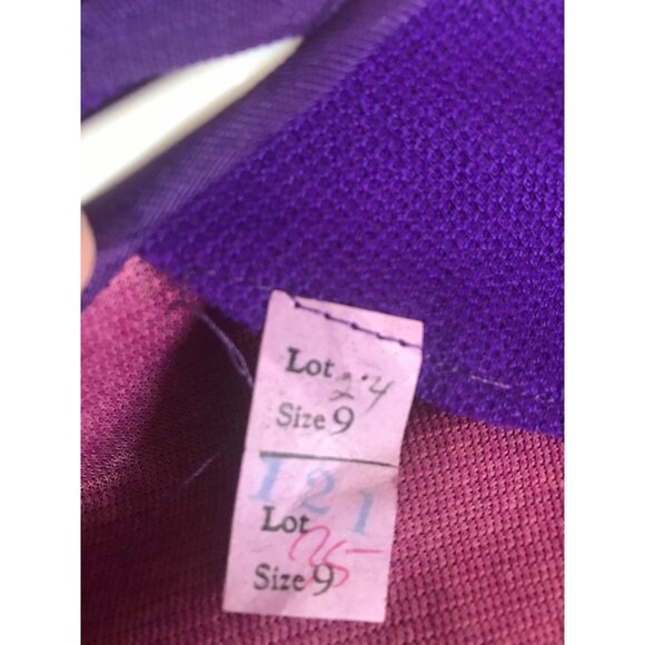 Vtg 1970's Mod Purple And White Lace Up Dress A Go Go Two Small Pockets Size 9 - Picture 10 of 10